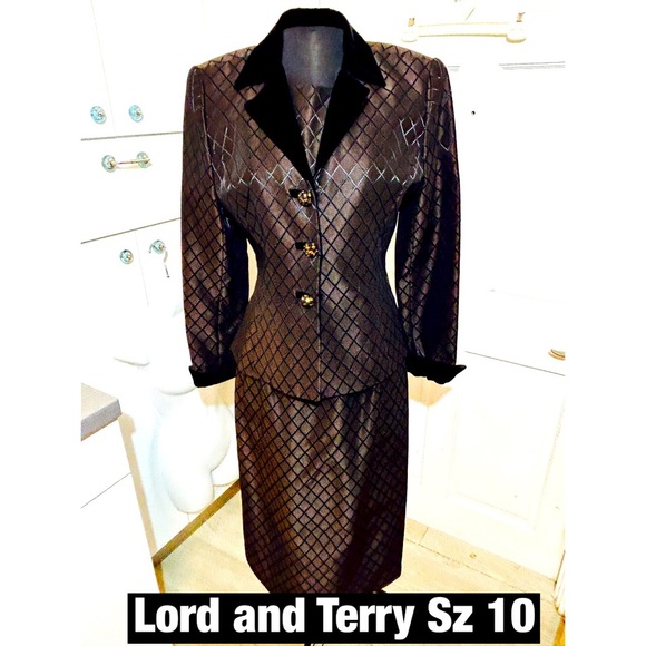 Lord and Terry Jackets & Blazers - - Lord and Terry‎ 2 piece Red Caret Suit Sz. 10 Vintage with tags
